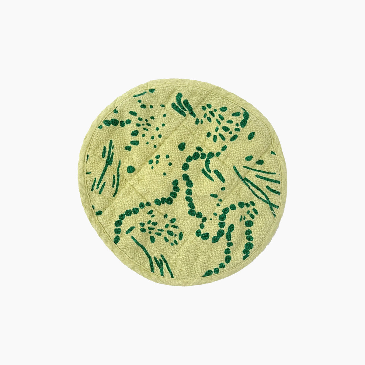 Jenny Pennywood | Round Potholder - Drape in Circus Green & Pear