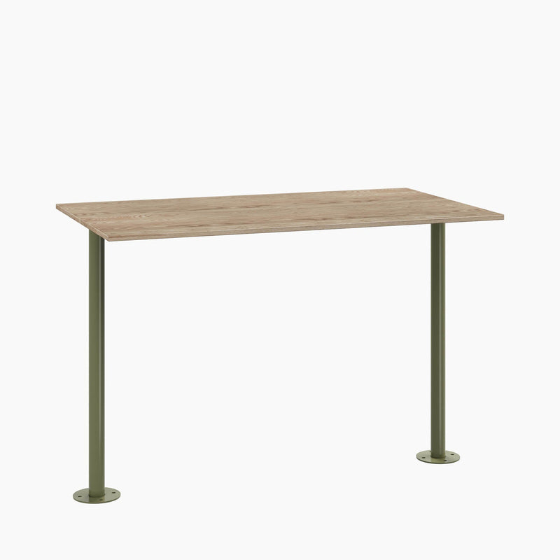 ADA Cafe Table - Rectangular Top, Bolted Two-Stem Base