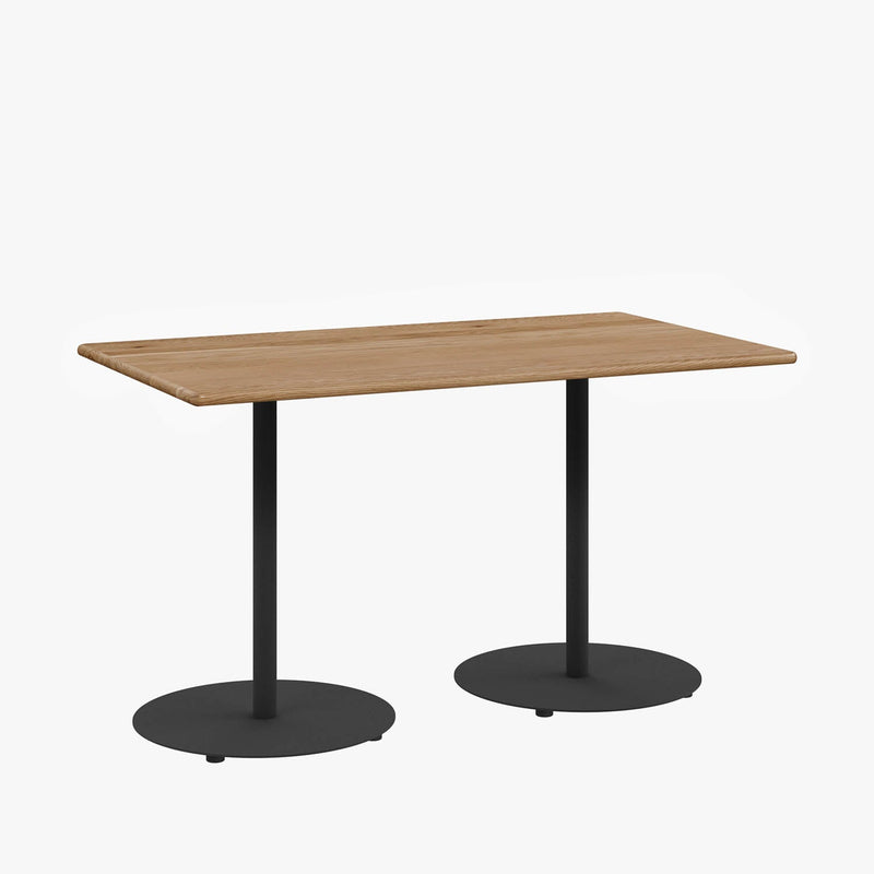 Cafe Table - Rectangular Top, Weighted Two-Stem Base