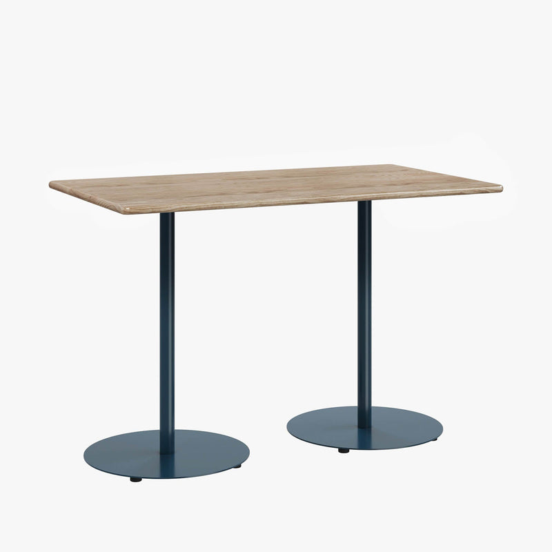 Cafe Table - Rectangular Top, Weighted Two-Stem Base