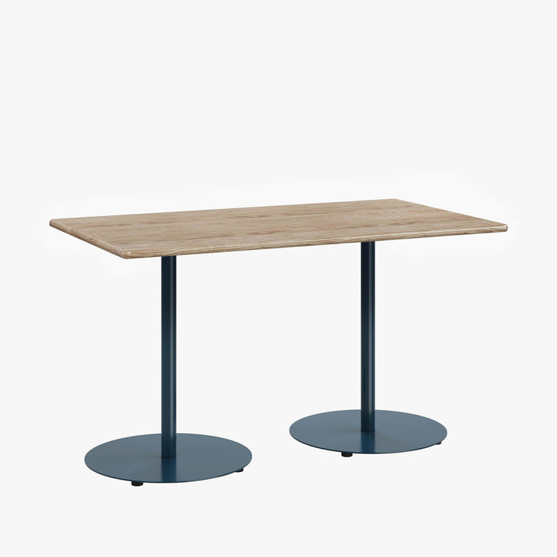 Cafe Table - Rectangular Top, Weighted Two-Stem Base