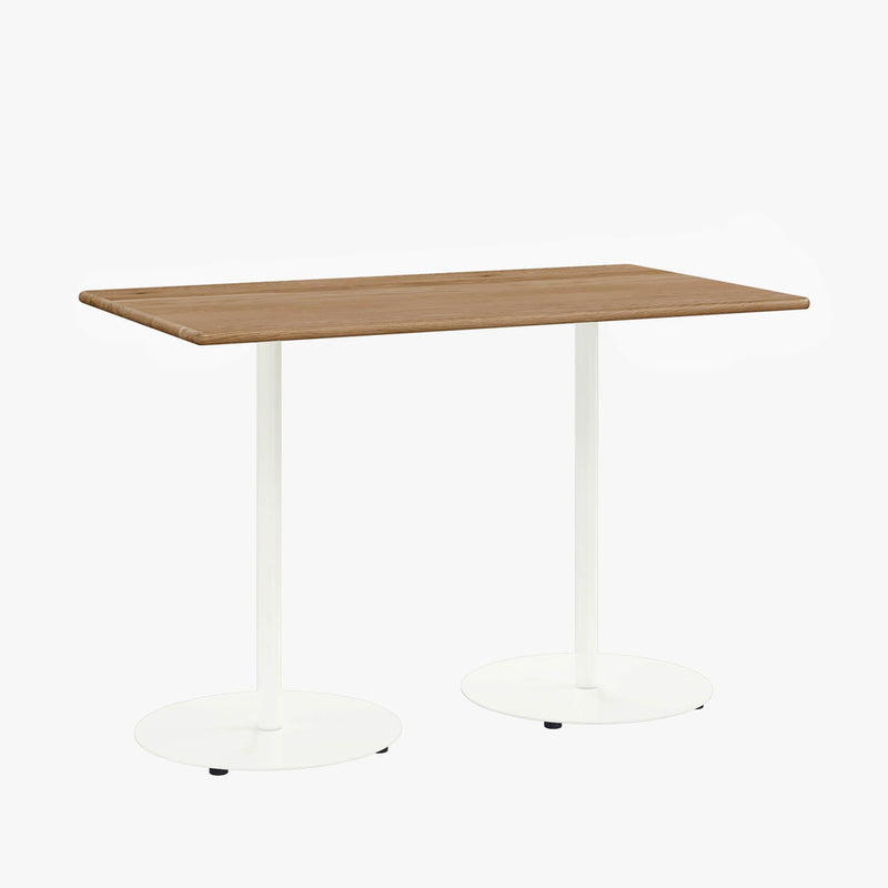 Cafe Table - Rectangular Top, Weighted Two-Stem Base