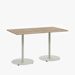 Cafe Table - Rectangular Top, Weighted Two-Stem Base