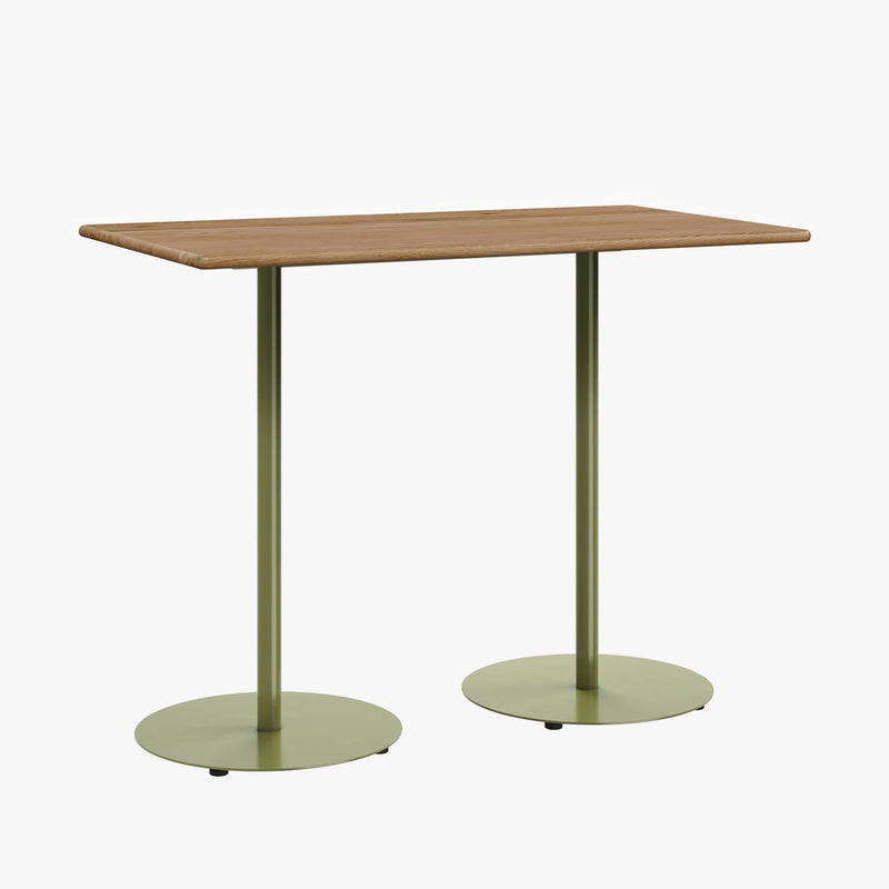 Cafe Table - Rectangular Top, Weighted Two-Stem Base