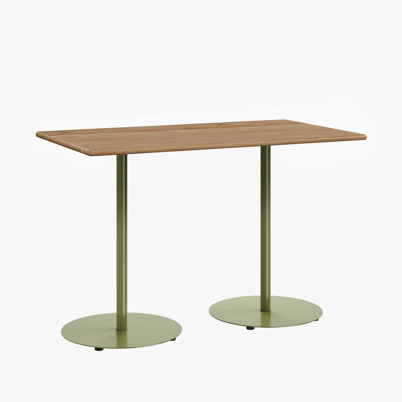 Cafe Table - Rectangular Top, Weighted Two-Stem Base