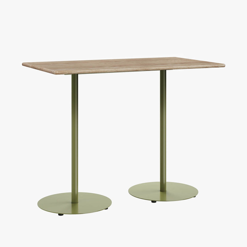 Cafe Table - Rectangular Top, Weighted Two-Stem Base