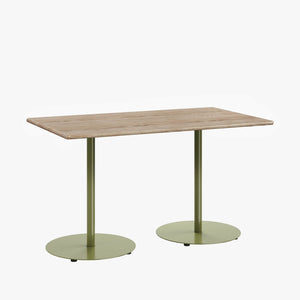 Cafe Table - Rectangular Top, Weighted Two-Stem Base