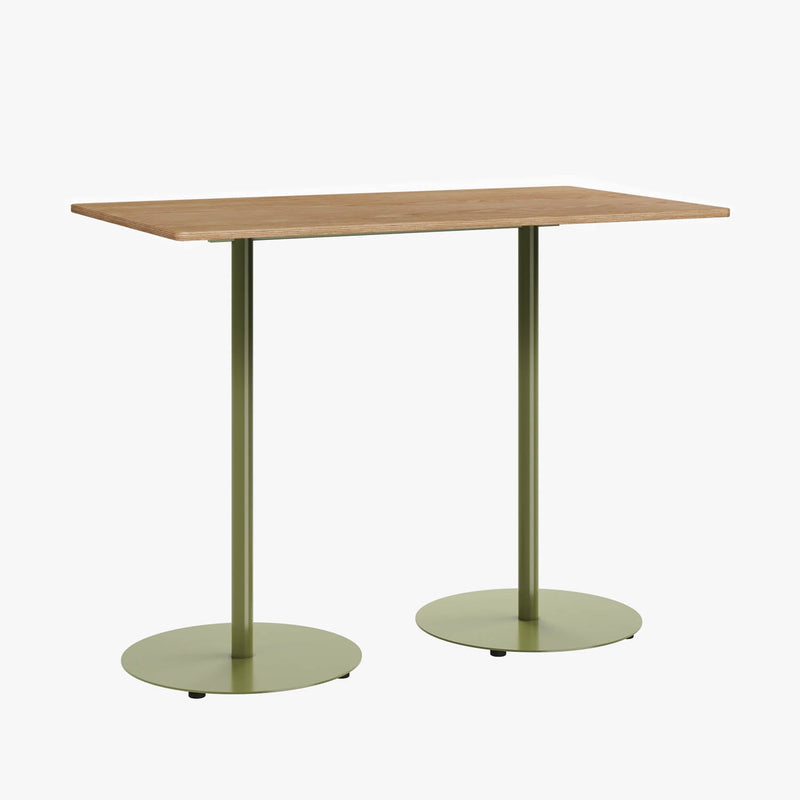 Cafe Table - Rectangular Top, Weighted Two-Stem Base