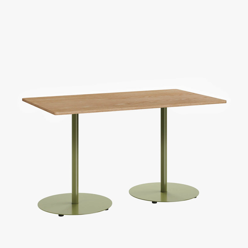 Cafe Table - Rectangular Top, Weighted Two-Stem Base