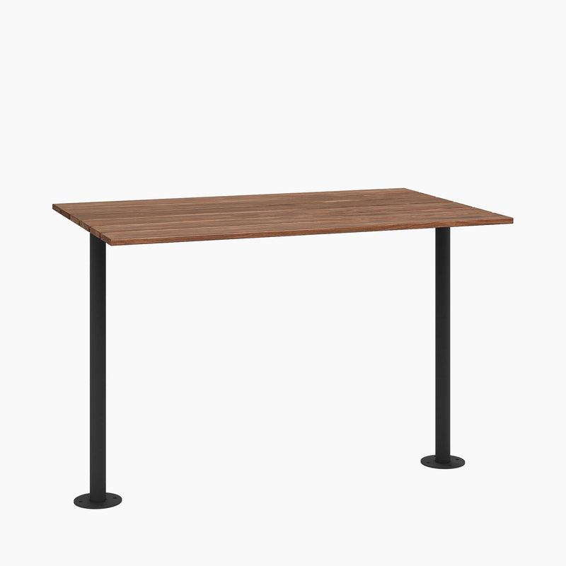 Cafe Table - Rectangular Top, Bolted Two-Stem Base