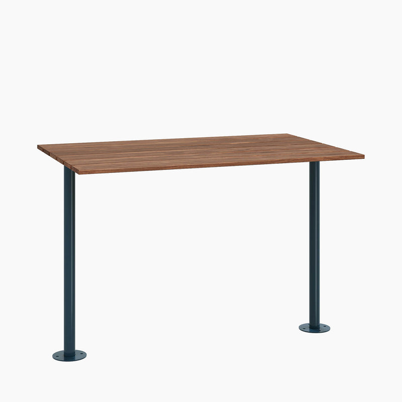 Cafe Table - Rectangular Top, Bolted Two-Stem Base