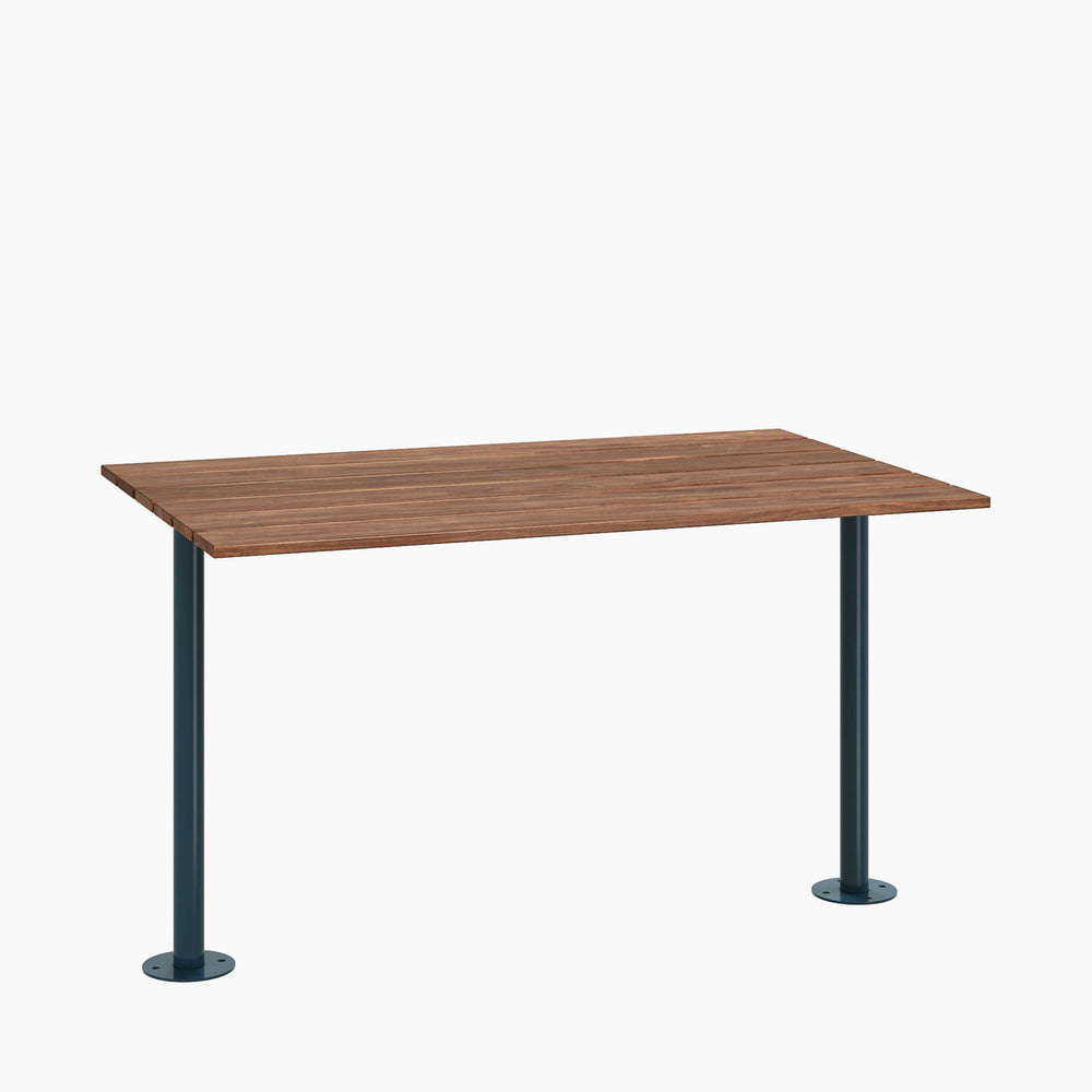 Cafe Table - Rectangular Top, Bolted Two-Stem Base