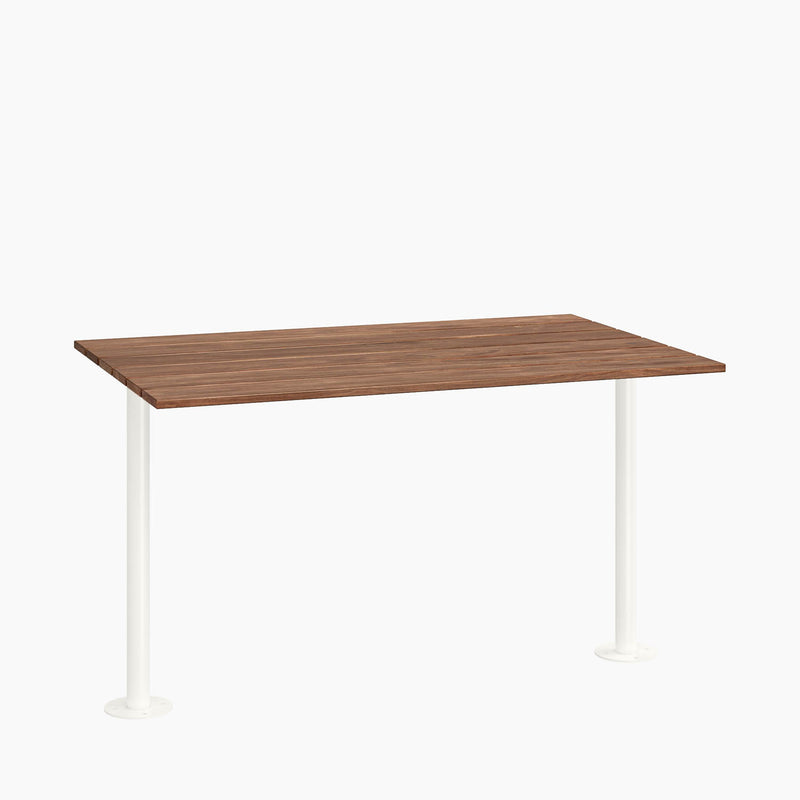 Cafe Table - Rectangular Top, Bolted Two-Stem Base