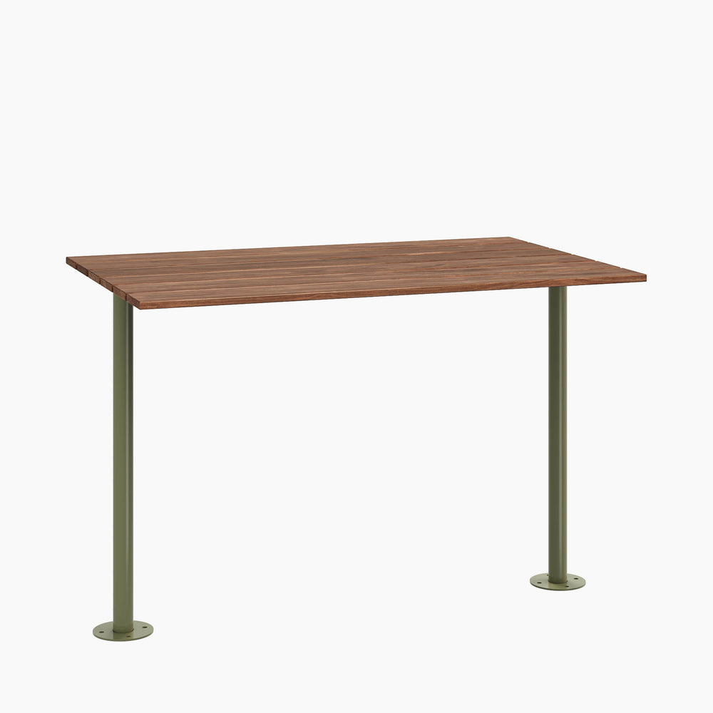 Cafe Table - Rectangular Top, Bolted Two-Stem Base