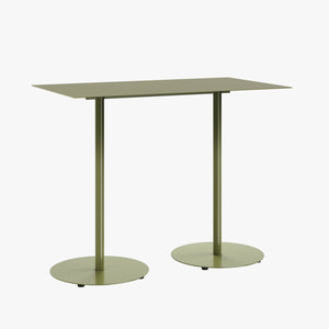 Cafe Table - Rectangular Top, Weighted Two-Stem Base