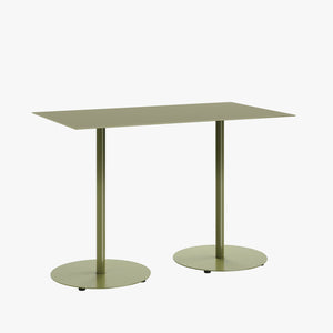 Cafe Table - Rectangular Top, Weighted Two-Stem Base