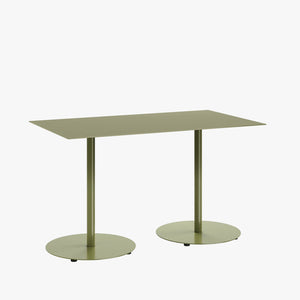 Cafe Table - Rectangular Top, Weighted Two-Stem Base