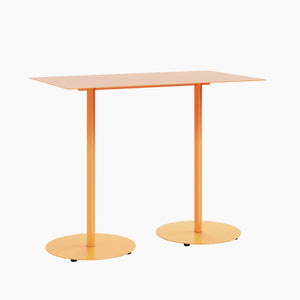 Cafe Table - Rectangular Top, Weighted Two-Stem Base