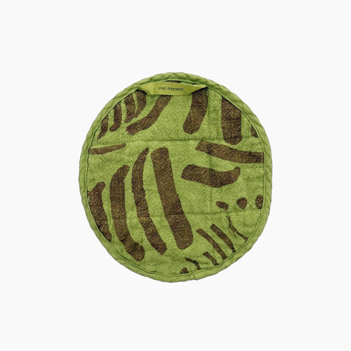 Jenny Pennywood | Round Potholder - Fold in Clay & Moss