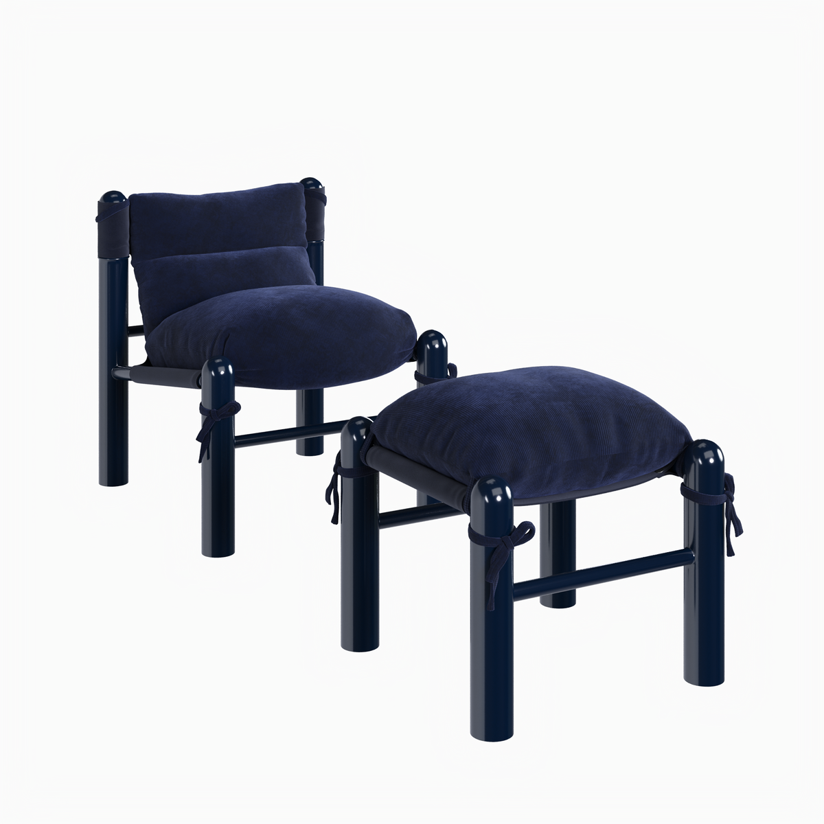 Post Lounge Chair - Indigo / Lounge Set