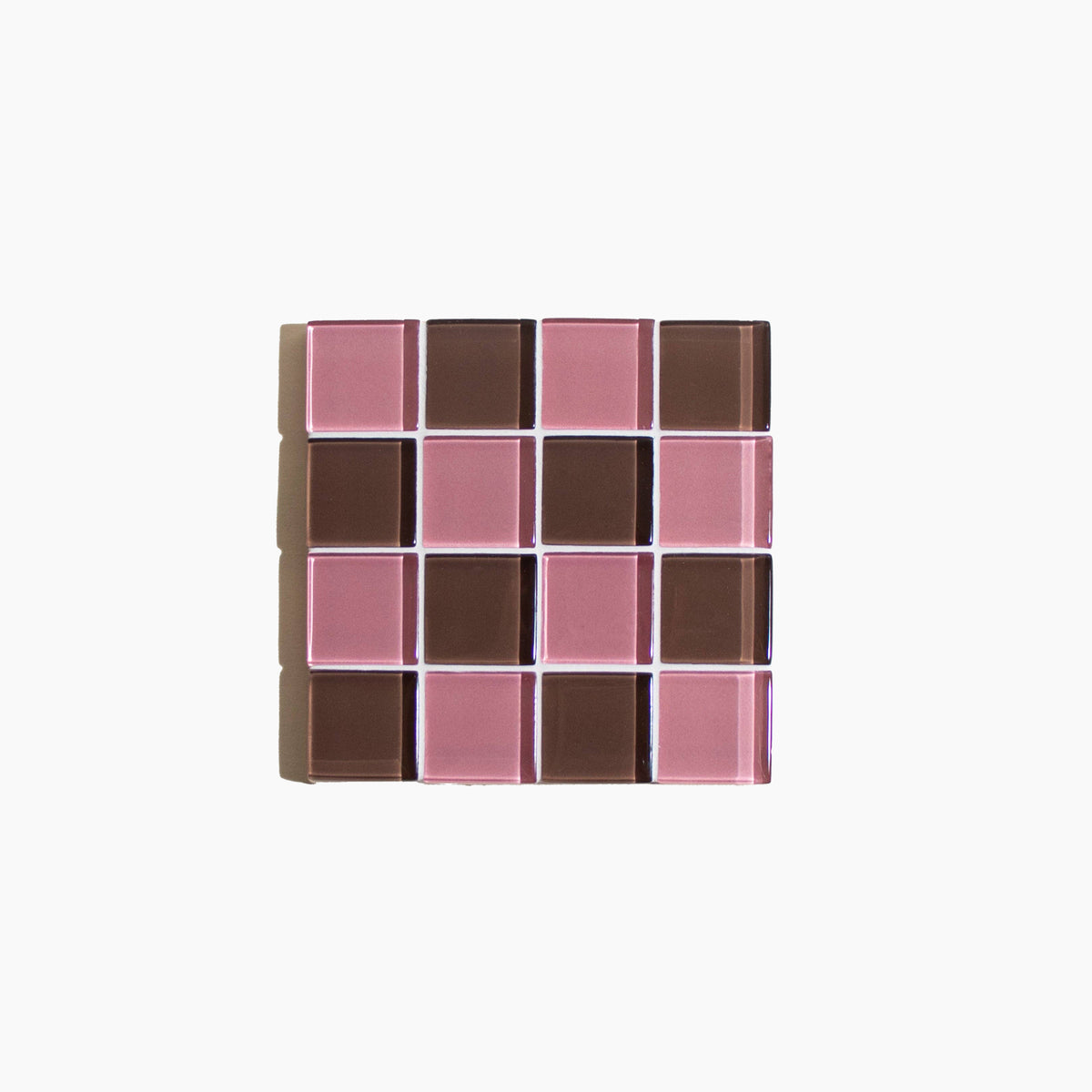 Subtle Art Studios | Glass Tile Coaster - Strawberry Dark Chocolate