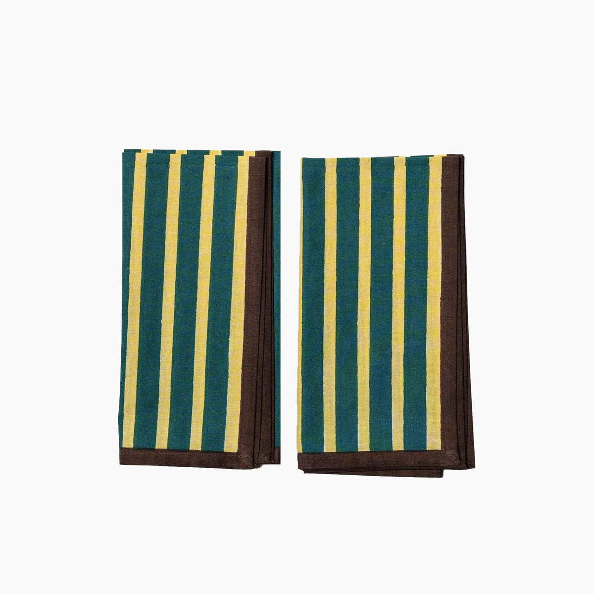 YOD&CO | Block Stripe Napkins - Lemon & Forest Green