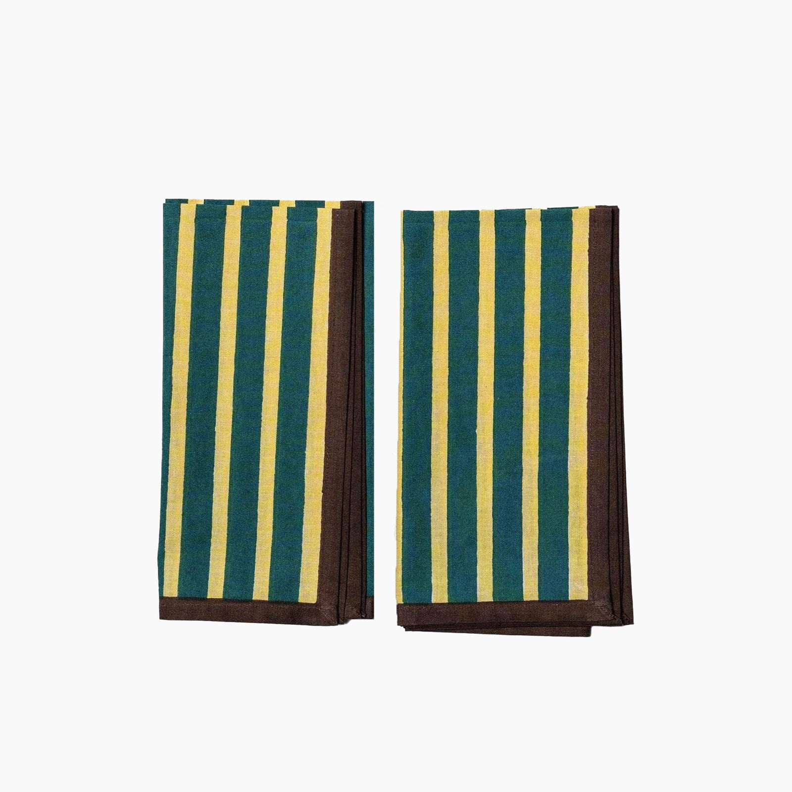 YOD&CO | Block Stripe Napkins - Lemon & Forest Green