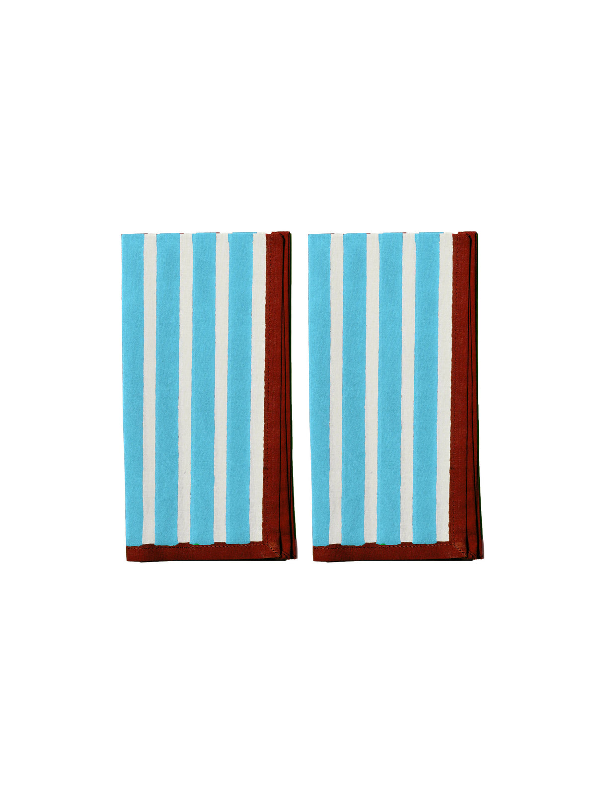 YOD&CO | Block Stripe Napkins - Cyan & White