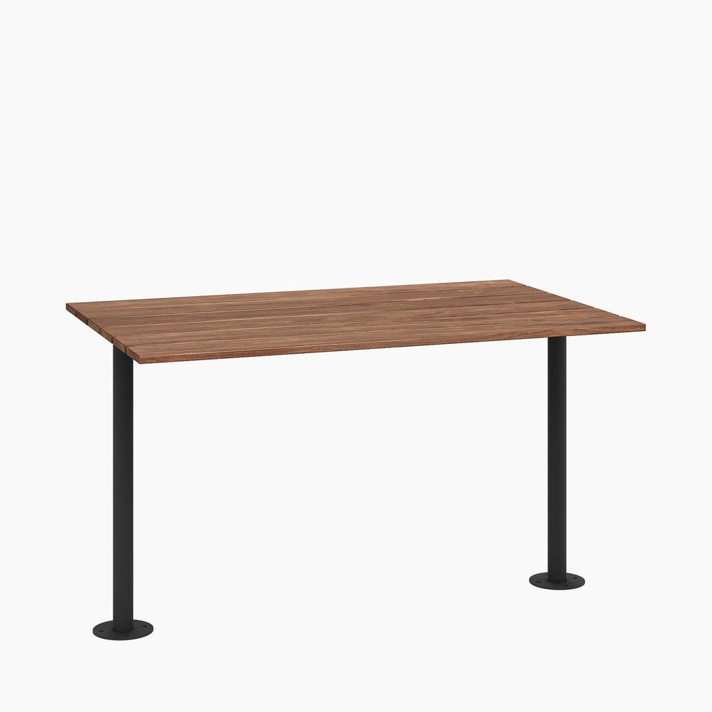 Cafe Table - Rectangular Top, Bolted Two-Stem Base
