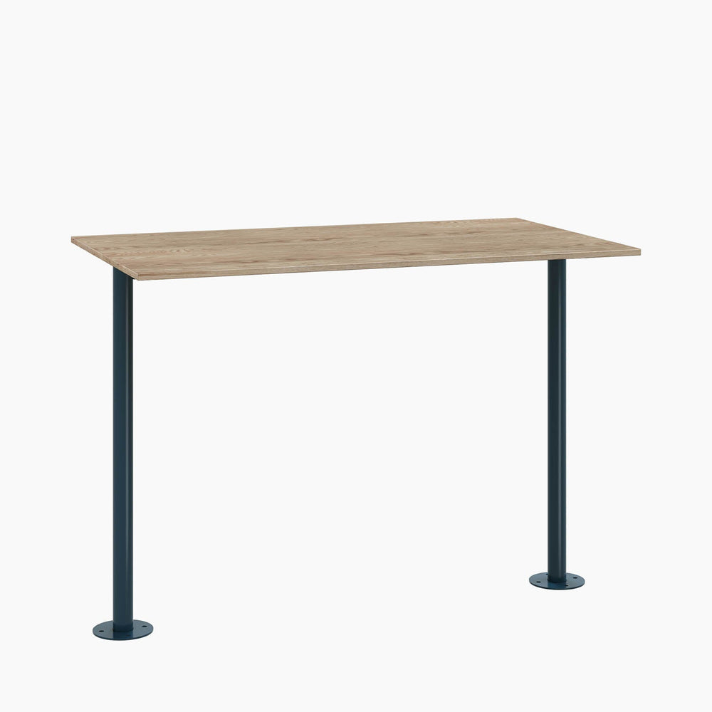 Cafe Table Back View Cafe Table - Rectangular Top, Bolted Two-Stem Base - RAD Furniture