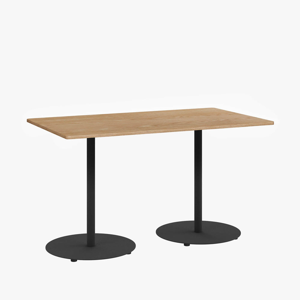 Cafe Table Base Cafe Table - Rectangular Top, Weighted Two-Stem Base - RAD Furniture