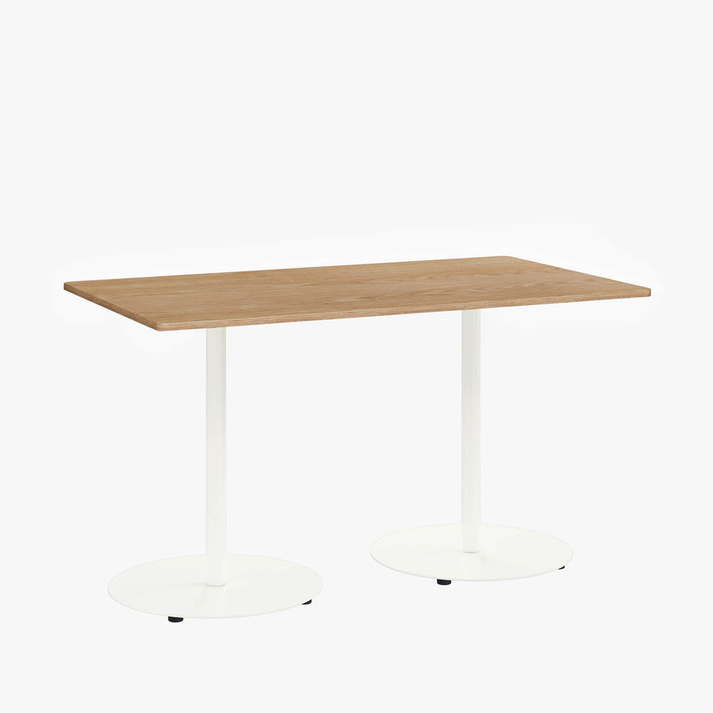 Cafe Table Back View Cafe Table - Rectangular Top, Weighted Two-Stem Base - RAD Furniture