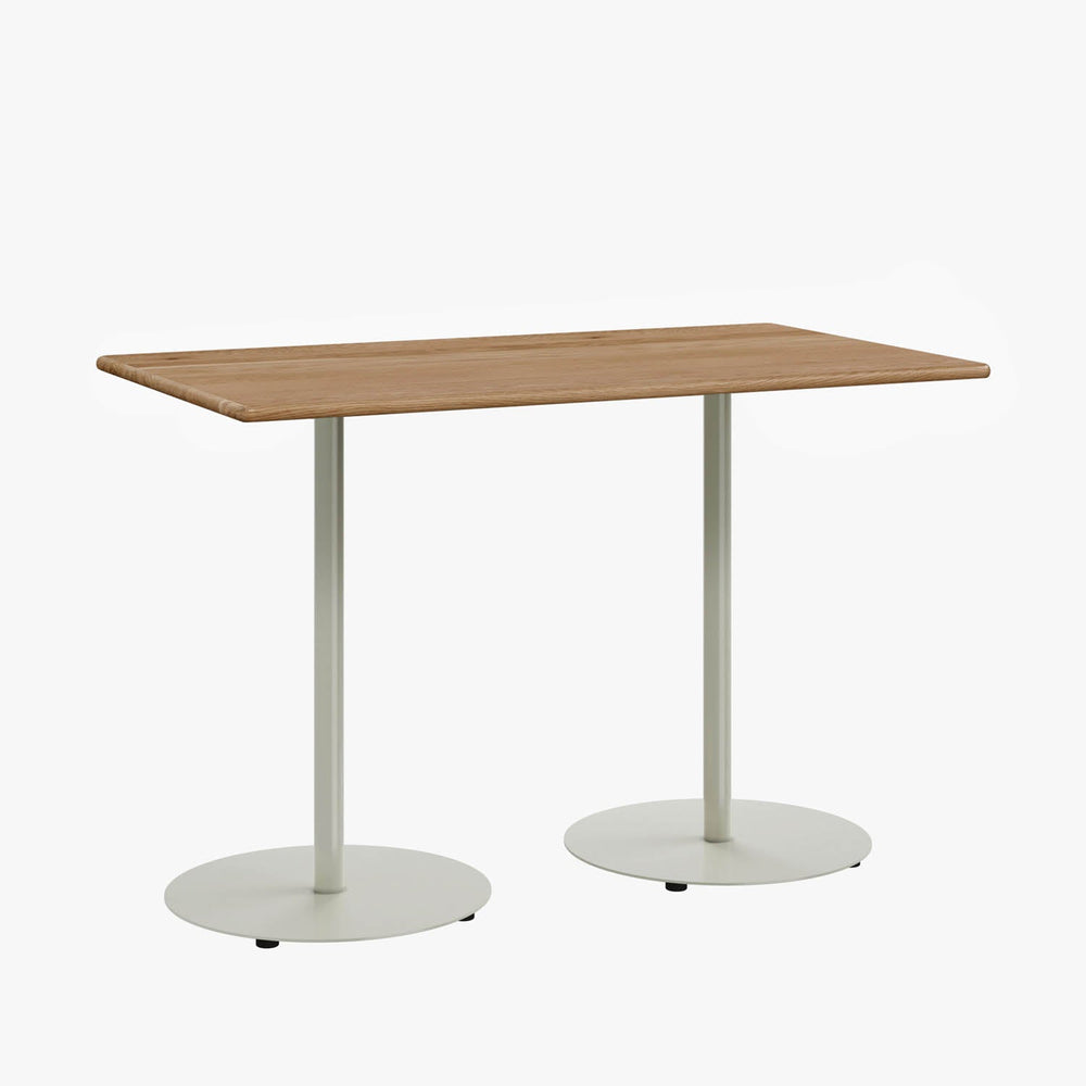 Cafe Table Back View Cafe Table - Rectangular Top, Weighted Two-Stem Base - RAD Furniture
